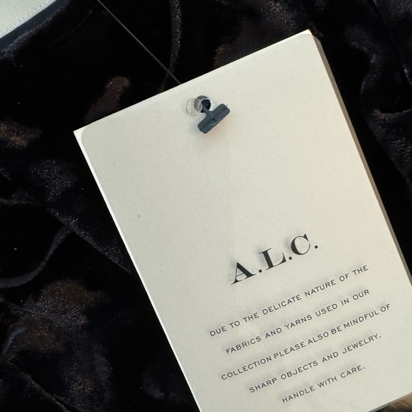 A.L.C. Brielle Stretch Velvet Open Back Long Sleeve Dress 00 - Picture 7 of 10